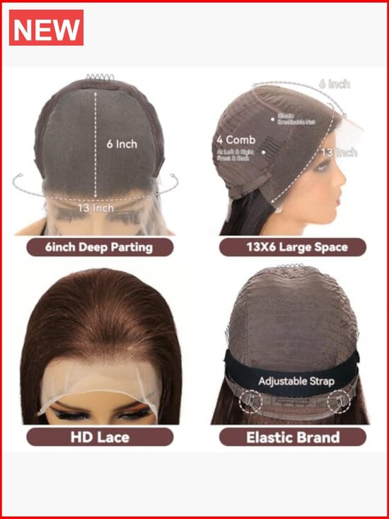 13x6 HD Lace Front Wig Human Hair 200 Density Body Wave Pre-Plucked main image 4
